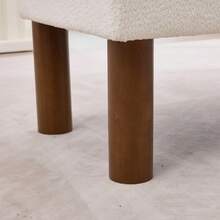 Oversized Modern Minimalist Bench, Armless Design, Wooden Frame – Ideal For Dining Room/Bedroom/Entrance Area - Beige - View 7