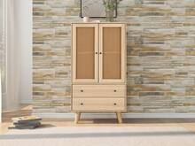 Sideboard Living Room TV Stand With Doors And Drawers, Wooden Effect 60x40x120 Cm - Oak - View 2