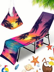 Quick Dry Beach Chair Towel With Storage Bag - Perfect For Leisure And Travel Beach Essentials - Multicolor - View 2
