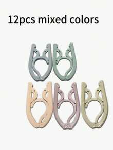 12pcs Portable Foldable Travel Hangers, Space-Saving Non-Slip Bra Drying Rack, Plastic Multicolor, Suitable For Luggage, Wardrobe Storage, Lightweight, Essential Accessory For Cruise, Vacation, Back To School - Multicolor - View 8