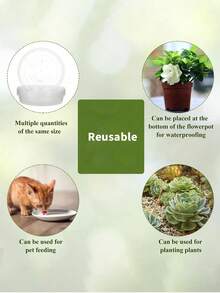 4/8pcs 6", 8", 10" Transparent Plastic Plant Saucers, Indoor Outdoor Garden Drip Trays - Transparent - View 7