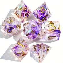 Set Dadu Resin D&D, Dadu Permainan Peran (RPG) Sharp Edge (D&D) - MultiWarna - View 10