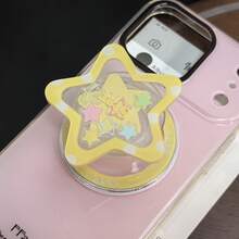1組可愛搖搖磁吸手機支架，3D星星、花朵與蘋果造型壓克力手機架，附亮片與卡通吊飾，可折疊可伸縮 MagSafe 手機支架，防滑，適用於大多數智慧型手機，適合自拍、觀看影片、桌面使用，多色多款可選 - 彩色 - 查看 6