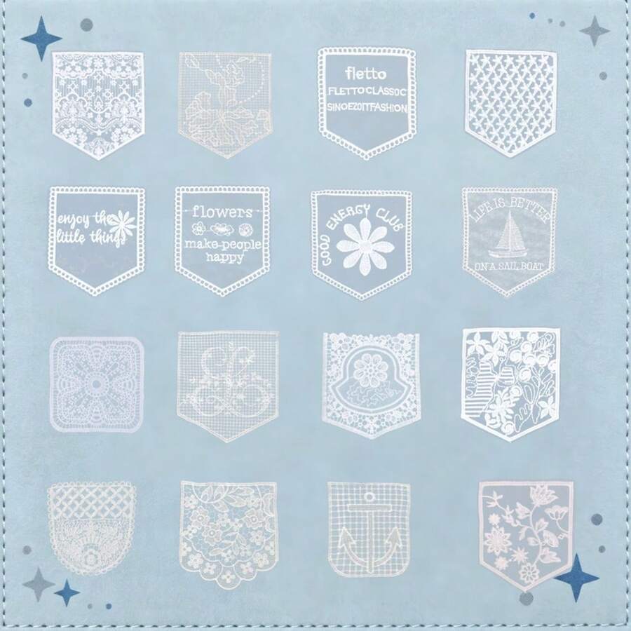 1件優雅白色蕾絲刺繡貼花,花卉與幾何圖案,縫製貼布,適用於衣物、DIY手工藝與牛仔褲口袋裝飾,牛仔褲口袋裝飾貼布|裝飾縫製貼布|縫製手工貼布,縫製用品配件 - 多色 - 查看 1