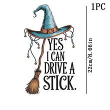 1/2/3pcs Halloween Witch Hat & Broom Pattern Heat Transfer Vinyl Stickers, Suitable For T-Shirt Making, Pillow Decoration, Multi-Color Durable Washable Vinyl Material, Applicable To Backpacks, Pillows, Pants, Sofas, Anti-Fading T-Shirt Printing Stickers - Multicolor - View 12