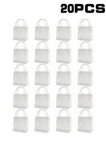 5/10/20pcs Transparent Gift Bags With Handles, Clear Plastic Gift Bags For Boutique, Wedding, Birthday Party, Baptism Party, Bachelorette Party, Graduation Gift Bags - One Size Fits All - View 8