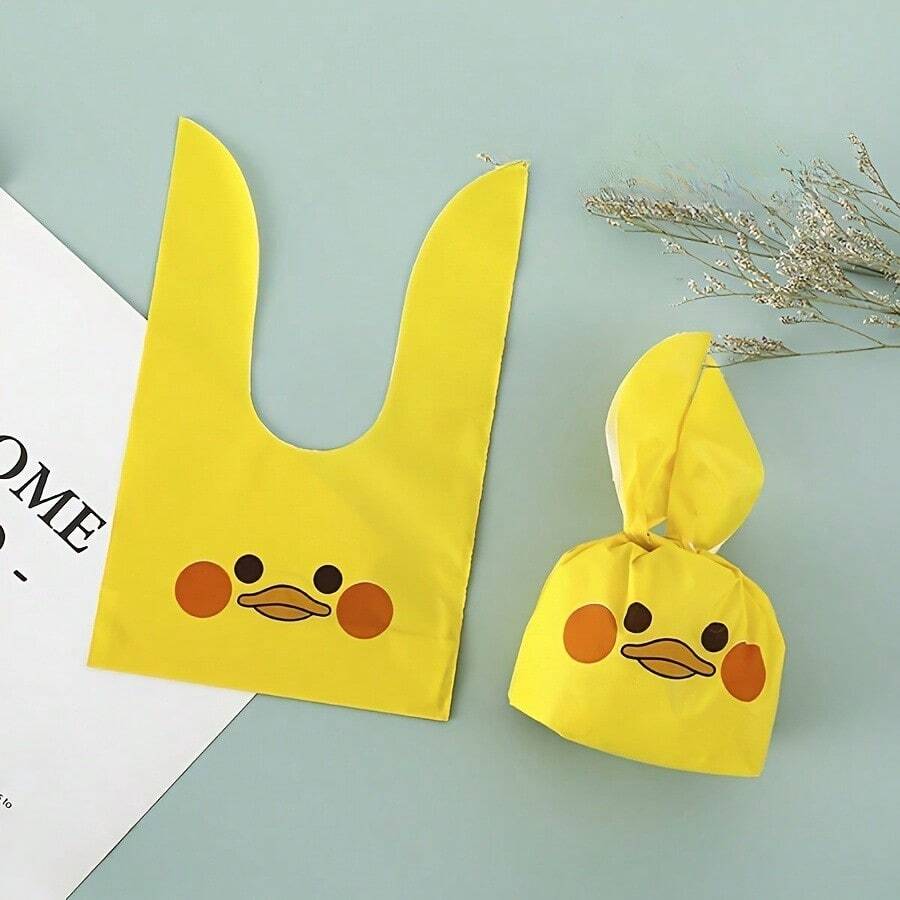 50pcs Duck Candy Bags - Duck Party Favor Bags, Birthday, Wedding Candy, Gift Bags, Candy Decoration, Small Holiday Party Favors, Cute Character Design Charming Rabbit Ear Gift Bags, Suitable For Weddings, Holidays, Party Favor Bags