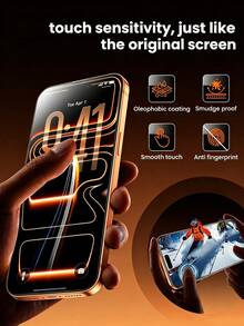 3片裝 18 Pro/18 Pro Max/17 Pro Max/17 Pro/17/16/16 Pro Max/16Pro/15/14/13/12/11/X/XS MAX/Xr 螢幕保護貼，高清晰透明，9H 硬度，附安裝框易安裝無氣泡，防震防碎，相容手機殼 - 無色 - 查看 7