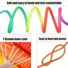 Cuerda de poliéster de 10m de colores, diámetro de 4mm, cuerda de emergencia multiusos para exteriores - Multicolor - Ver 3