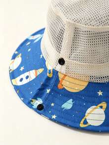 Personalized Custom Sun Hat, Adjustable Windproof Rope Bucket Hat, Breathable, Suitable For Beach, Outdoor And Travel, Customizable Embroidered Name/Letter - Multicolor - View 5