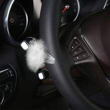1pc 38cm/15in Hand-Stitched Steering Wheel Cover, DIY Breathable Non-Slip PU Leather Steering Wheel Protector, Includes Needle And Thread, Suitable For Most Car Models, Decorative Modification Accessory, Car Accessory - Multicolor - View 6