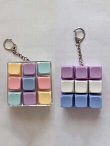 1pc 9-Key Cube Stress Relief Button Toy, Creative Keyboard Pendant Decoration, Car Keychain, Bag Decoration, Keychain Accessory, Keyboard Design, Adult Fingertip Keychain, Pressure Sensitive Keychain, Stress Relief Keychain, Focus Relaxation Zipper Keychain, Birthday Gift, Party Favor - Multicolor - View 37