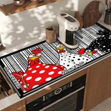 1pc Dish Drying Mat, Coffee Machine Mat, Polka Dot Cartoon Chicken Pattern Highly Absorbent Drainage Mat For Kitchen, Dining Table, Cafe And Multiple Scenes, Multi-Purpose Water-Draining Mat, Home Gift, Desktop Decoration - XYLSD-643 - View 13