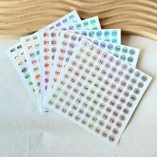 指甲油瓶标签贴纸 1-1000 数字，彩色全息防水凝胶美甲标签展示工具，美甲用品，美甲工具，美甲艺术工具，返校季，美甲，美甲工具（适用于按压式美甲片） - 彩色 - 查看 10