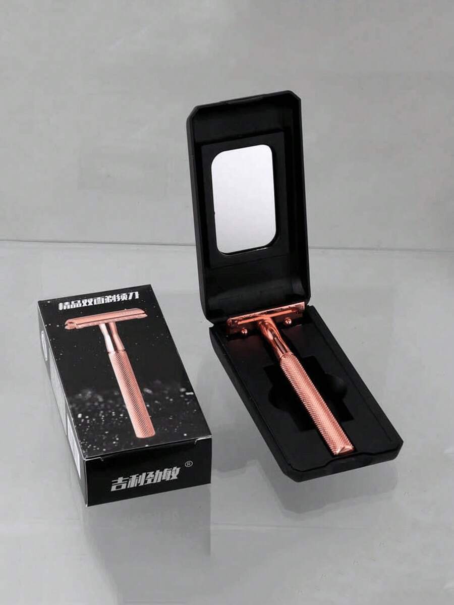 Manual Razor – Metal Double-Edge Razor – Razor Handle (Blades Not Included), Face Razor, Hair Removal - Multicolor - View 1