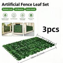 3pcs 100cm X 50cm Artificial Plant Wall Fence, Outdoor Sun Protection Privacy Screen, Garden Balcony Decorative Greenery, Outdoor UV Resistant Anti-Aging - Garden Yard Partition Landscaping Tool - Green - View 11