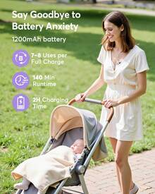 This Quiet, Hands-Free Electric Breast Pump Is Leak-Proof And Backflow-Proof. It Is Freestanding, Easy To Transport, And Offers 4 Modes And 12 Adjustable Suction Levels. - Light Grey - View 5