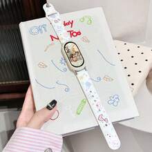 1pc Silicone Strap + 1pc Silicone Protective Case Combo, Cute Cartoon Soft Rabbit Print Silicone Pattern Design, Suitable For Xiaomi Band 10/9/8 Size, Quick Detachable Buckle Design, Supports NFC Version Sharing, Smart Sports Accessory, Couple Matching Strap - Multicolor - View 3