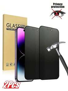 ZYSHI 2pcs Matte Privacy Screen Protector, 6.9 Inch, Smooth & Sensitive Touch, Compatible With IPhone 17/16 Pro Max/16 Pro/16/16 Plus/15 Pro Max/15/15 Pro/15 Plus/14 Pro Max/14 Pro/14/14 Plus/13 Pro Max/13/13 Pro/12/11, With Black Frame Silk Screen Printing - Black - View 21