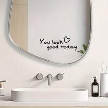 1/3pcs "You Look Great Today" Wall Sticker, PVC Waterproof Self-Adhesive, Suitable For Living Room, Bedroom, Bathroom Mirror Decoration, Enhancing The Elegance Of Home Decor - Motivational Letter Wall Stickers - View 1