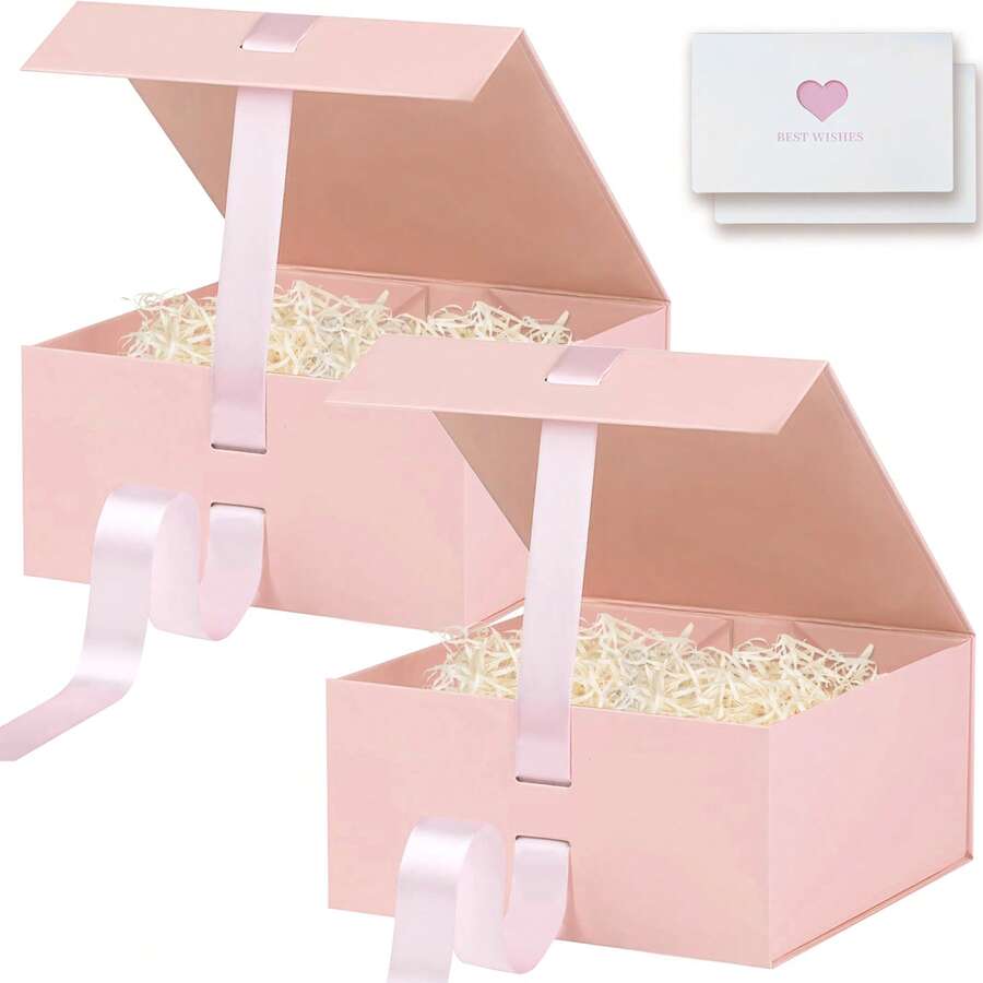 9.5" X 7.1" X 4.3" Medium Gift Box With Lid, Suitable For Mother's Day, Birthday, Wedding, Bridal Party, Graduation, Bridesmaid Gifts And Various Occasions - View 1