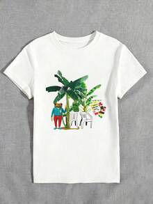 Puerto Rico Bunny "DtMF" Fun Frog Unique Print Fitted Shoulder T-Shirt, Vacation Travel Beach - White 7 - View 6