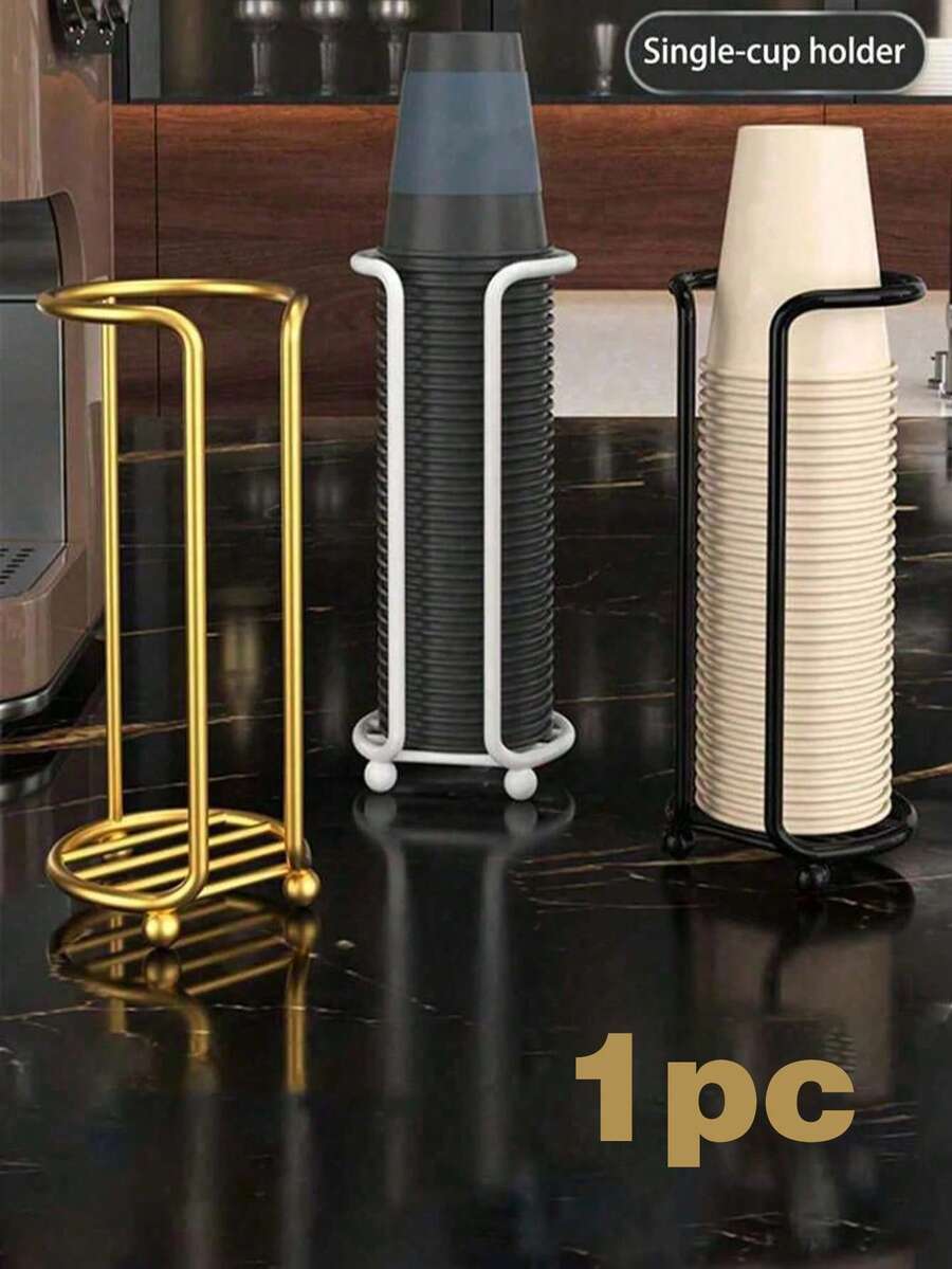 1pc Paper Cup Holder, Minimalist Paper Cup Storage Rack, Multi-Functional Desktop Coffee/Tea Cup Organizer (Cups Not Included) - Multicolor - View 1