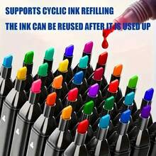 Personalized 48/24 Color Dual-Tip Marker Pen Watercolor Pen Set Professional Anime Painting Design Art Supplies - Sets - View 2