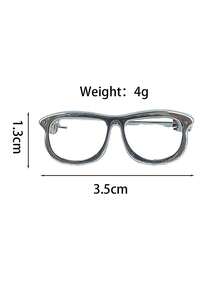 Cartoon Silver Mini Glasses Metal Brooch, Suitable For Backpack And Jacket Decoration - Silver - View 5