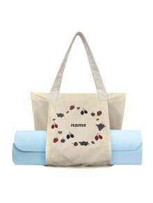 Customized Canvas Yoga Mat Tote Bag, Yoga Mat Storage Bag, Personalized Gym Backpack, Pilates Studio Bag - Multicolor - View 2