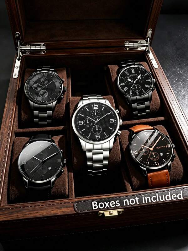 2/3/5-Piece Men's Quartz Watch Sets Available In Multiple Styles And Colors, Retro, Casual And Versatile For Daily Use, Ideal Gift Options.