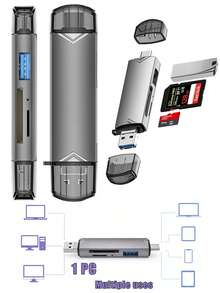 Borriig Pembaca Kartu USB 3-in-1 SD/TF/MicroSD Adapter Transfer Data, Kompatibel dengan Kamera, DSLR, Ponsel, Laptop, Desktop, Windows - Hitam, Aksesori Fotografi Perjalanan Pembaca Kartu Portabel, Tidak Perlu Menghapus Foto Lagi! - MultiWarna - View 1