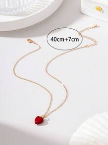 Kalung Liontin Apel Penggaris Pensil Enamel 3D Lucu, Perhiasan Fashion untuk Kembali ke Sekolah dan Kelulusan, Cocok Sebagai Hadiah untuk Pemakaian Sehari-hari Siswa dan Wanita Muda - Yellow Gold - View 3