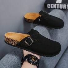 Fashionable Men's Toe Flip Flops, Versatile Style, Thick Sole Soft Bottom Comfortable, Slip-On Casual Sandals Couple Slippers, Indoor And Outdoor - Black - View 3
