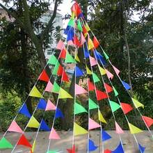 100M/328ft (50 Meters*2pcs) Pennant Banner Flags, 200pcs Flags, Rainbow Triangle Banner Multicolor Nylon Triangle Flag Decoration For Grand Opening Outdoor Celebrations Shops Business Classroom Party - Color - View 6