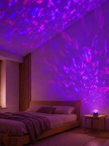2-In-1 Aurora & Ocean Wave Projector With Remote Control, 14 Lighting Effects, Powered By Adapter Cable, Suitable For Bedroom, Game Room, Home Theater Decor, Ambiance Lighting And Relaxation - Multicolor - View 9