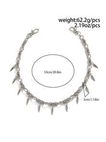 1pc Punk Rock Style Geometric Hollow Chain Rivet Tassel Pendant Men's Fashion Pants Chain, Hip Hop Casual Daily Wear, Horror Party, Rock Carnival, Street Photography, Couple Date Men's Versatile Pants Chain Gift - Pants Chain - View 5