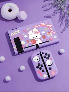 New Switch 2 Protective Case (2025) Game Accessory, 1pc Compatible With Switch 2/Switch OLED/Switch NS/Lite, Cartoon Strawberry Rabbit Pattern Protective Shell, Storage Bag, Switch Battery Version Game Console Accessory Protective Case, Anti-Scratch Cover, Free Joystick Cap, Best Gift Compatible With Switch Game Players. - Multicolor - View 15