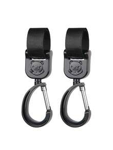 2pcs Universal Bicycle Handlebar Hooks, 360° Rotatable, Cartoon Bear Stroller Hooks With Adjustable Nylon Fasteners, Suitable For Bicycles, Electric Bikes, Skateboards, Motorcycles, Baby Strollers, Outdoor Bicycle Accessories, Storage Clips - Multicolor - View 15