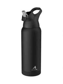 Powcan 32 Oz Stainless Steel Insulated Water Bottle With Straw And Carry Loop, Double-Walled To Keep Cold For 24 Hours, Leak-Proof, Suitable For Sports And Travel - Black - View 10