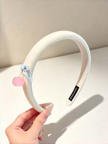 1件馬卡龍果凍櫻桃蝴蝶結海綿髮箍，優雅高冠洗臉髮帶，清新百搭女性髮飾 - 彩色 - 查看 7