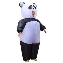 成人版熊貓浣熊熊充氣造型服,可愛動物吉祥物裝扮,年終派對趣味角色扮演道具 - 彩色 - 查看 5