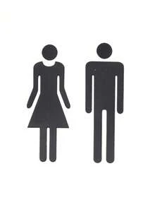 3D 壓克力公共廁所洗手間男女標誌鏡面貼紙 可移除現代藝術 Logo 牆貼裝飾 - 多色 - 查看 16