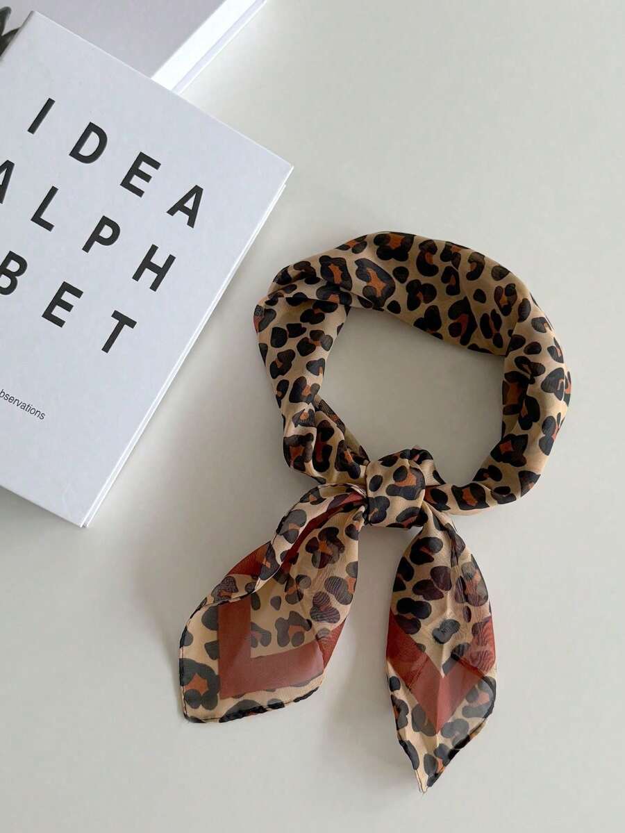 1pc Versatile Fashion Retro Leopard Print Street Sweet Cool Classic Daily Casual Accessory Headscarf Rap Style Anime Cosplay Photo Prop Spring Summer New Women's Scarf - Multicolor - View 1
