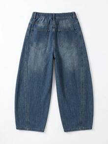 Boys' Fashion Curved Leg Denim Jeans, New Style Long Pants For Spring/Autumn/Winter - Medium Wash - View 7