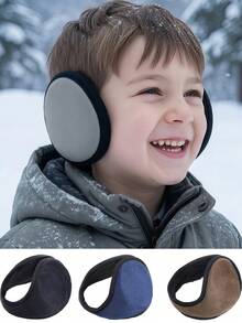 1PC 3-14Y Winter Warm Ear Muffs, Plush Cold-Proof Ear Warmers, Unisex Ear Covers For Boys And Girls, Suitable For Cold Winter - 1PCS - View 1