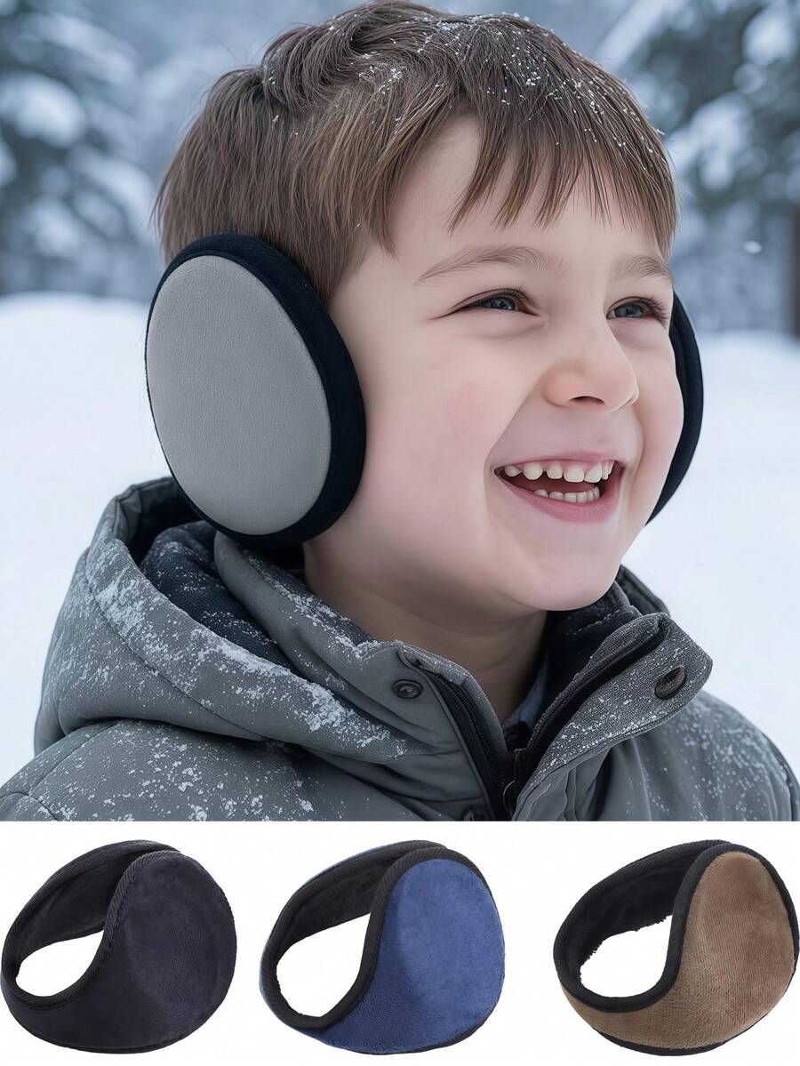 1PC 3-14Y Winter Warm Ear Muffs, Plush Cold-Proof Ear Warmers, Unisex Ear Covers For Boys And Girls, Suitable For Cold Winter - 1PCS - View 1