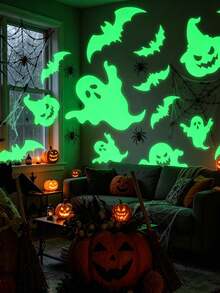 Glow-In-The-Dark Halloween Eyes Window Stickers, Removable Fluorescent Window Decals, Halloween Wall Stickers, Halloween Stair Stickers, Home Wall And Window Decor, Suitable For Halloween Home, Stairs, Mirrors And Party Decoration - Multiple Styles - View 7
