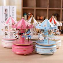 1pc Rotating Carousel Music Box, Mechanical Driven, No Battery Required, Cake Shaped, Gift, Valentine's Day, Christmas Gift, Decorative Ornament - A - View 10