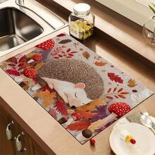 (Hot !!) 1pc Autumn Hedgehog Pattern, Tablet Stove Protector Mat, Rubber Non-Slip Heat-Resistant Stove Cover Pad, Suitable For Induction Cooktop, Glass Cooktop, Multi-Functional Anti-Scratch Mat, Best Choice For Oven, Washing Machine, Dryer, Kitchen Decoration - Multicolor - View 10